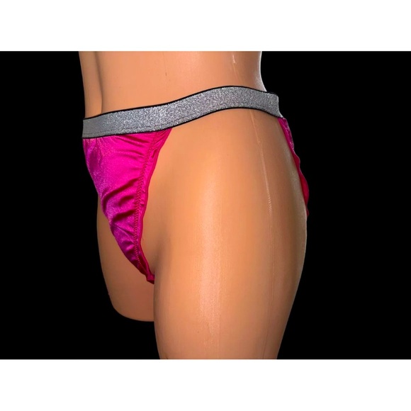 VTG Style 2nd Skin Satin shiny wetlook sissy panties String bikini XL NEW Pink - Picture 4 of 6
